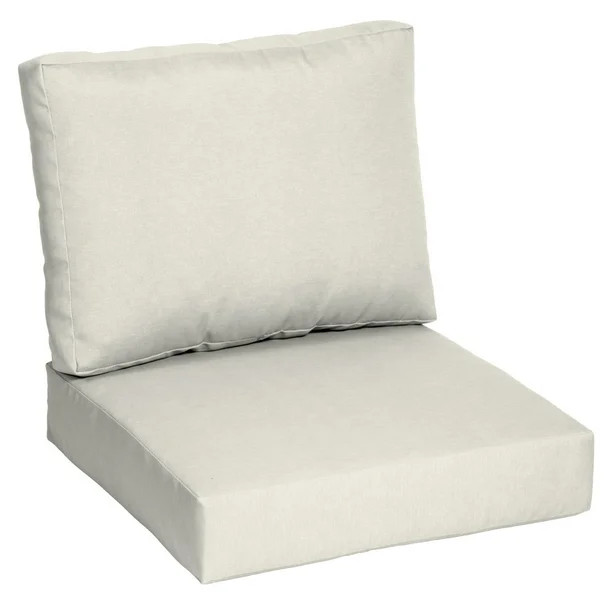 Better Homes & Gardens 42" x 24" Cream Rectangle Outdoor 2-Piece Deep Seat Cushion - Walmart.com | Walmart (US)