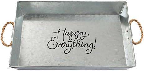 Brownlow Gifts Happy Everything Large Galvanized Metal Serving Tray | Amazon (US)