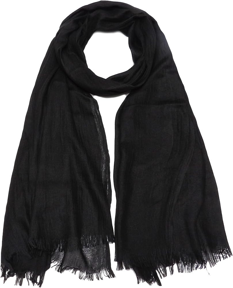 Gragengs Women Summer Scarfs Lightweight Large Long Gauze Shawl Linen Beach Wrap Plain 75”×43... | Amazon (US)