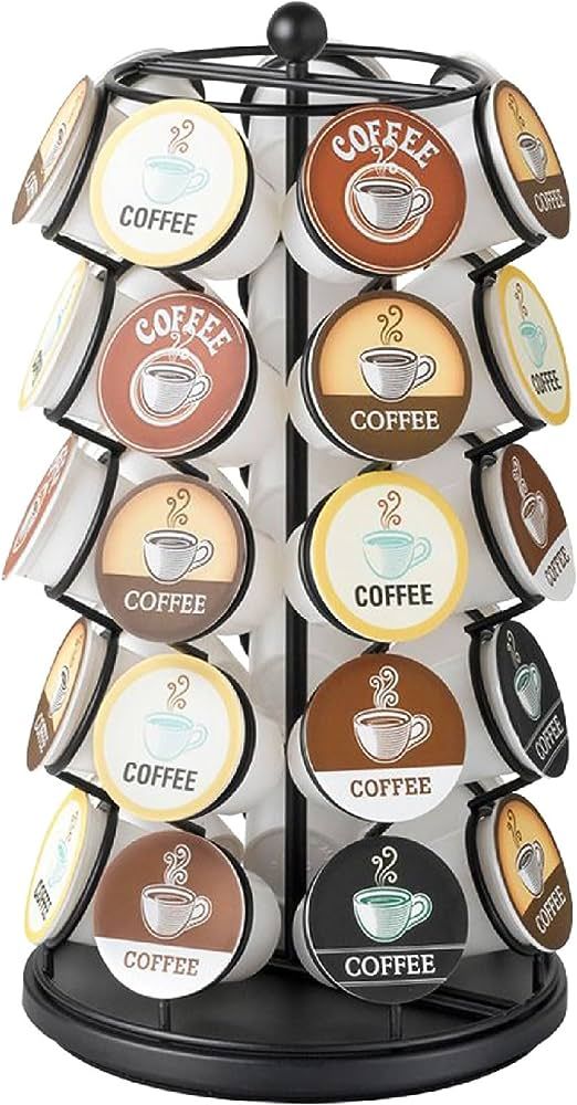 Nifty K Cup Holder – Compatible with K-Cups, Coffee Pod Carousel | 35 K Cup Holder, Spins 360-Degrees, Lazy Susan Platform, Modern Black Design, Home or Office Kitchen Counter Organizer | Amazon (US)