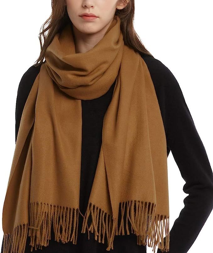 Womens Winter Scarf Cashmere Feel Pashmina Shawl Wraps Soft Warm Blanket Scarves for Women | Amazon (US)