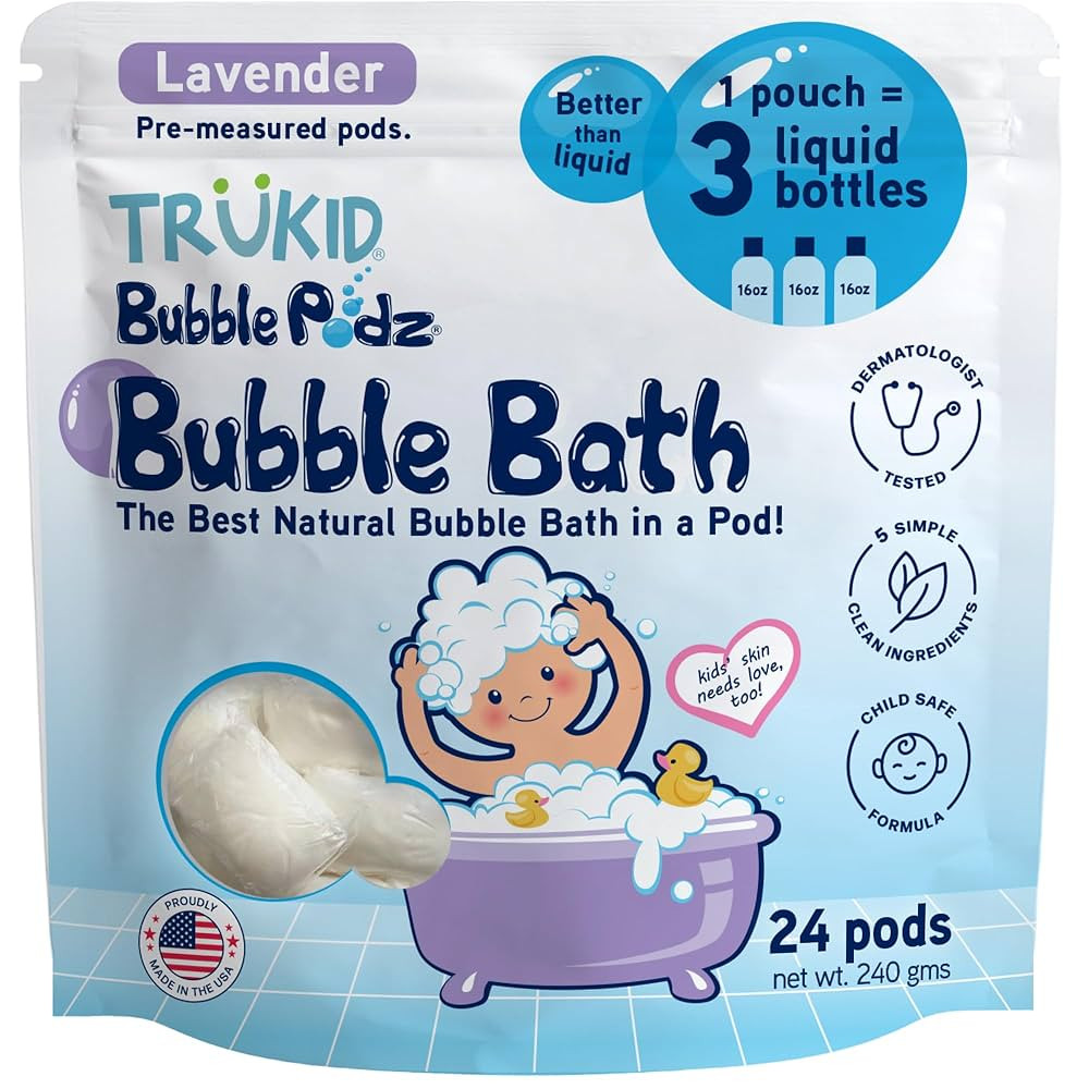 TruKid Bubble Podz Bubble Bath for Kids, Toddlers, & Babies, Tear Free Gentle & Refreshing Bath B... | Amazon (US)