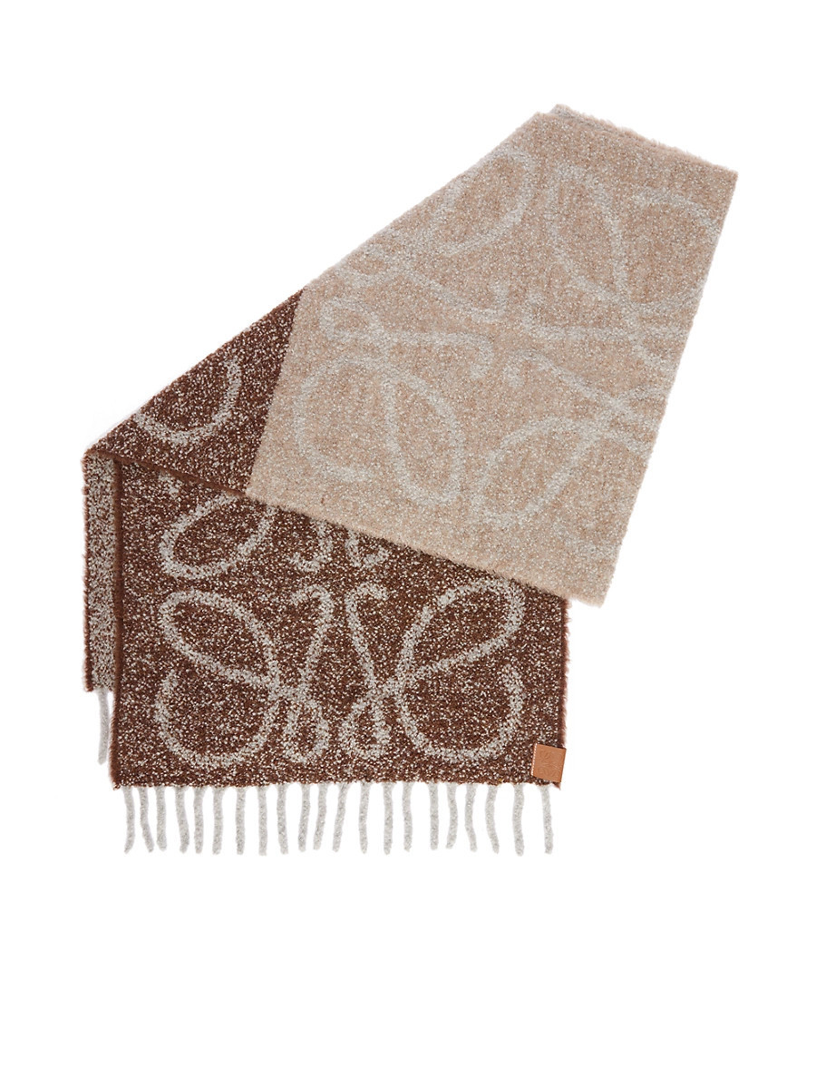 Men's Anagram Logo Alpaca-Blend Scarf - Beige White | Saks Fifth Avenue