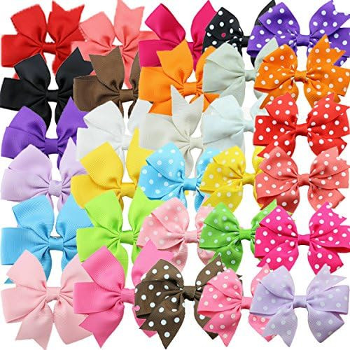 HABIBEE 30pcs Grosgrain Ribbon Hair Bows Alligator Clips for Toddler Baby Girls | Amazon (US)