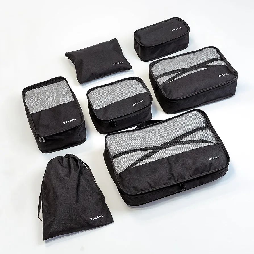 VOLARE Suitcase Packing Cubes - 7 Pieces Travel Luggage - Packing Organisers - Travel Essentials ... | Amazon (UK)