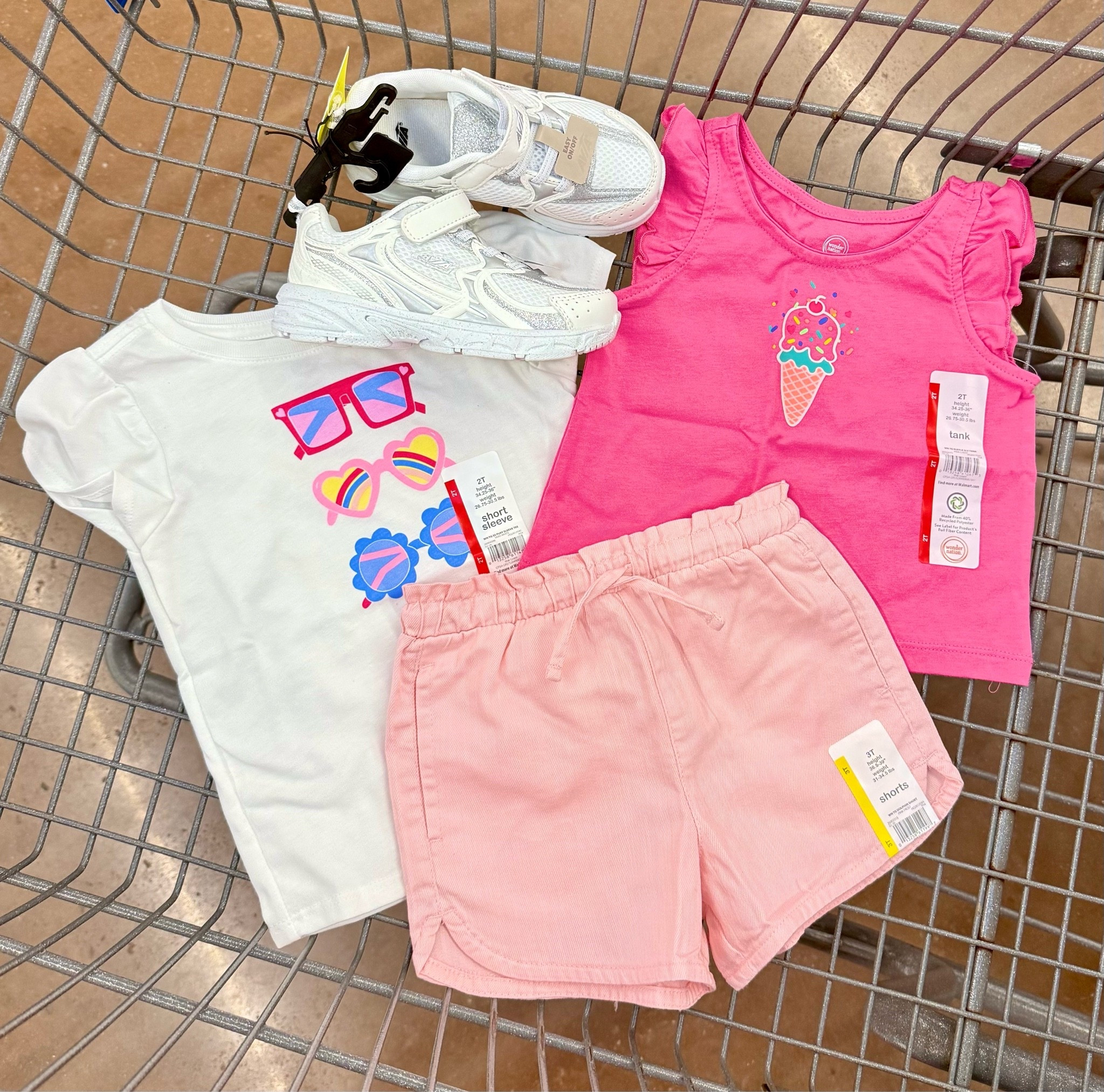 Little girls mix and match tees and shorts for Summer with matching chunky white sneakers 😍👏 SO cute and affordable! 
-
#walmart #walmartfind #walmartmom #girlfashion #girlstyle #springclothing #kidsfashion #kidstyle #girlmom #toddlergirlfashion #toddlergirlstyle #toddlergirloutfit