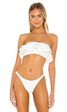 Suboo Kaia Ruffle Bandeau Top in White from Revolve.com | Revolve Clothing (Global)