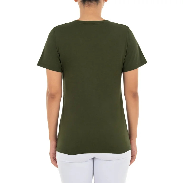 Time and Tru Women's Pima Cotton V-Neck T-Shirt, 2-Pack | Walmart (US)