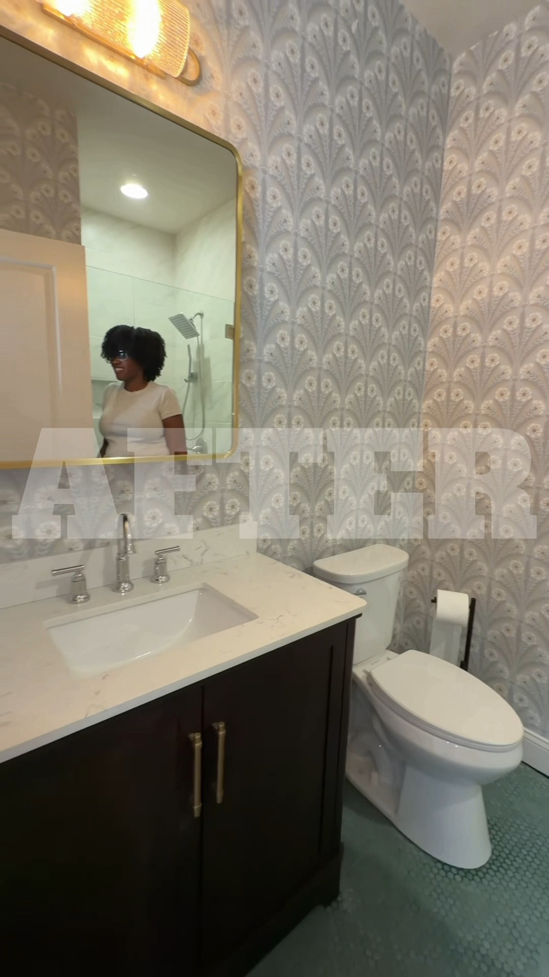 I LOVE how our bathroom turned out! It’s everything I wanted- the style and durability that The Home Depot’s Glacier Bay products offer was just what we needed for our dream guest bathroom! #ad #SmallProjectsBigImpact #GlacierBay #TheHomeDepotPartner @HomeDepot