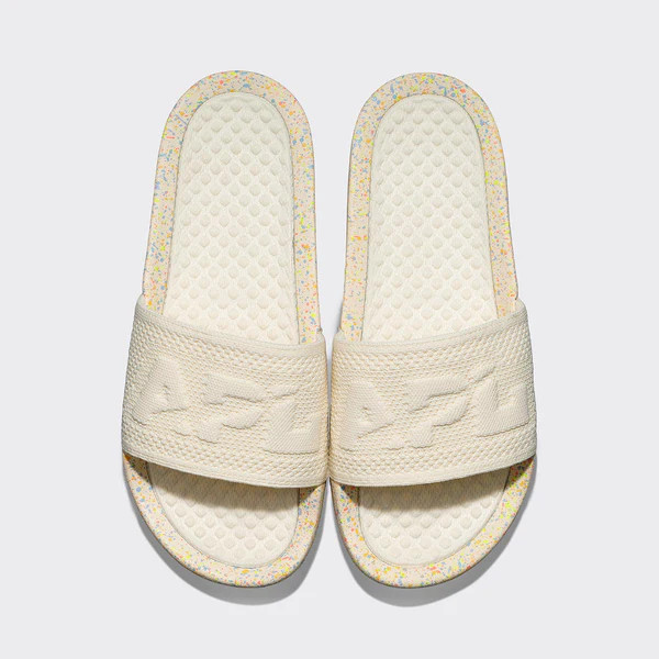 Women's Big Logo TechLoom Slide Pristine / Neon / Speckle | APL