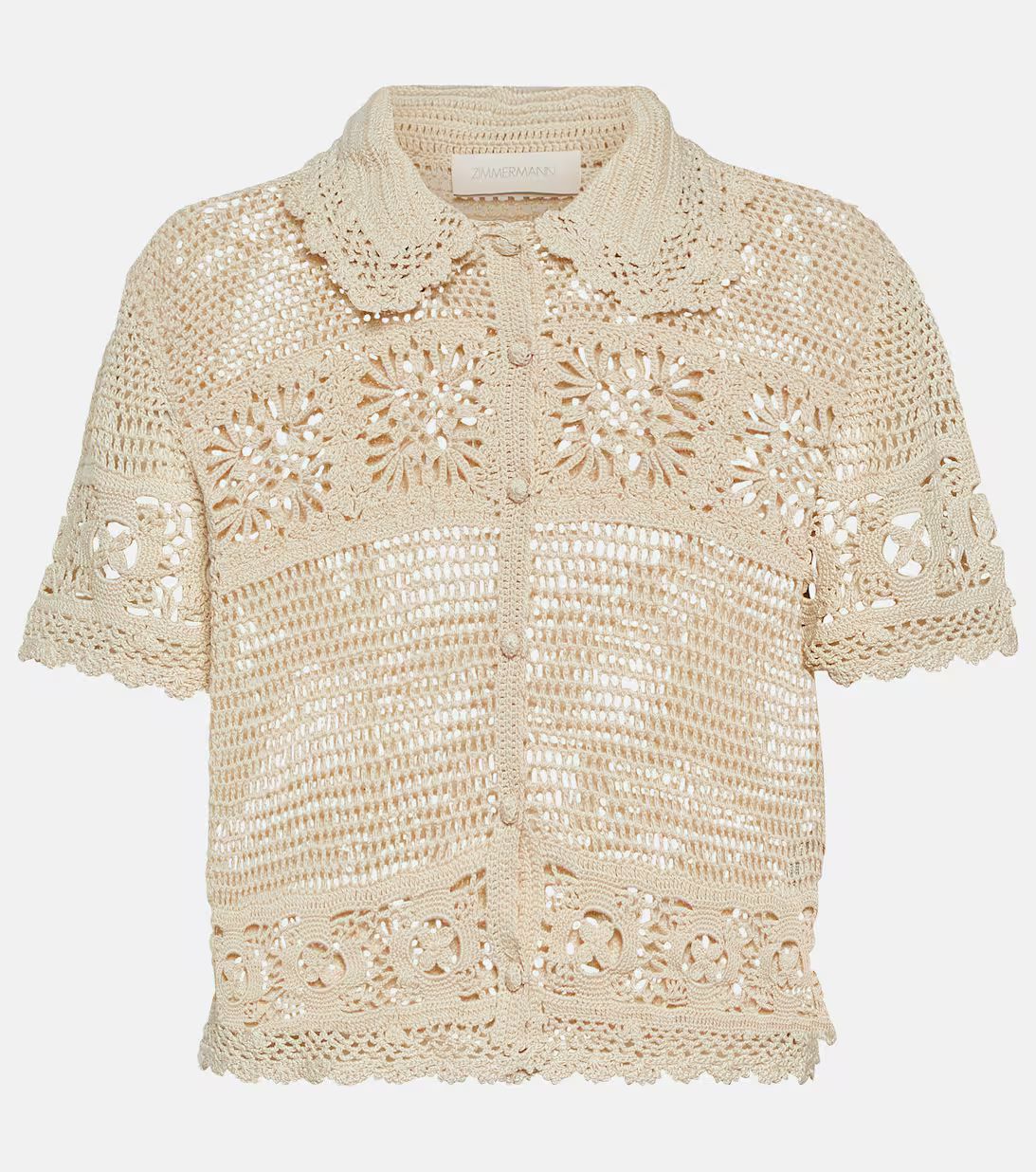 ZimmermannChintz crochet cropped shirt | Mytheresa (INTL)
