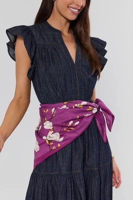 Purple Floral Printed Scarf | Avara