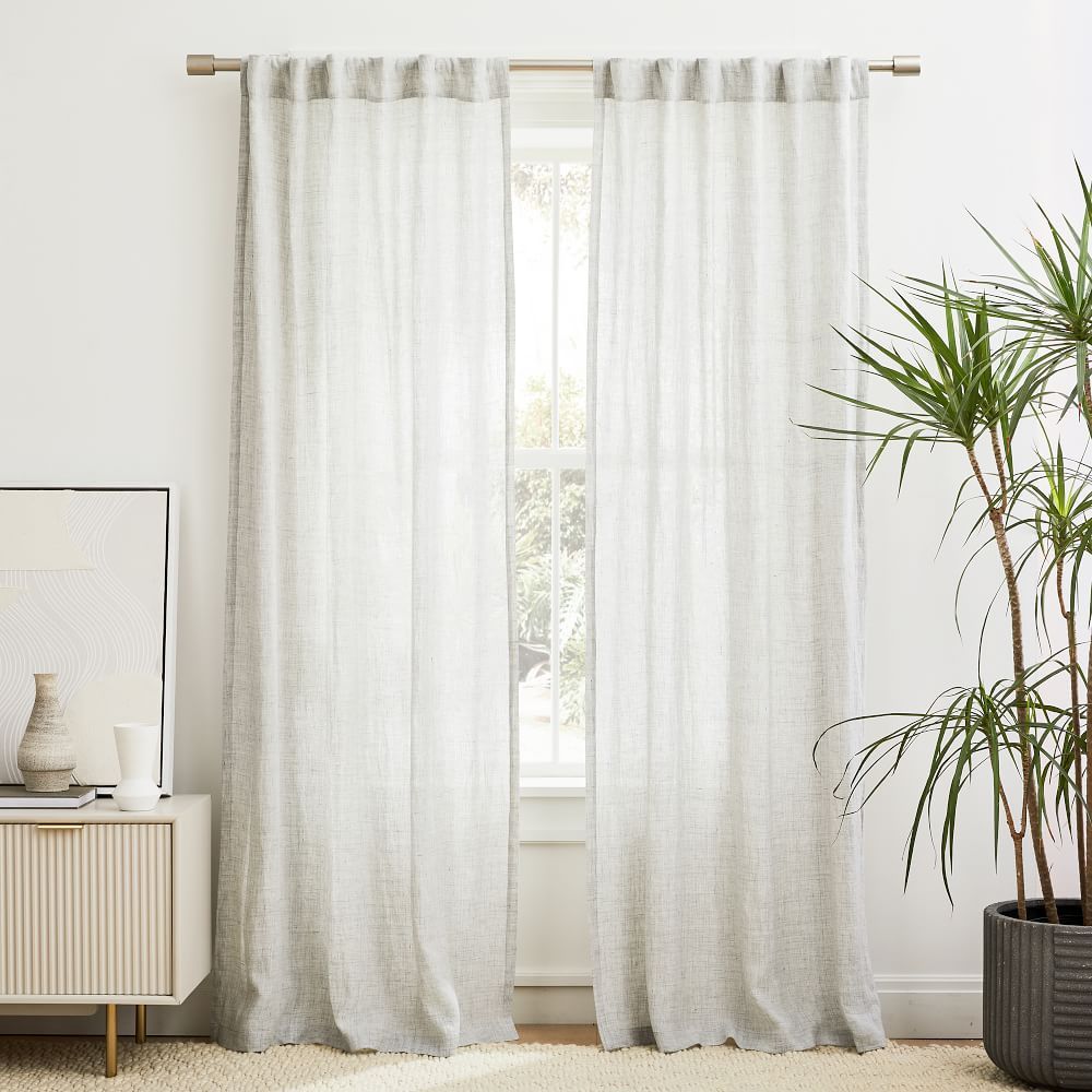 European Flax Linen Curtain - Frost Gray | West Elm (US)