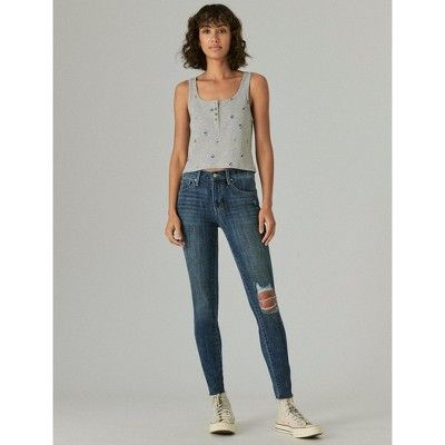 Lucky Brand Women's Mid Rise Ava Skinny Destruct Jean | Target