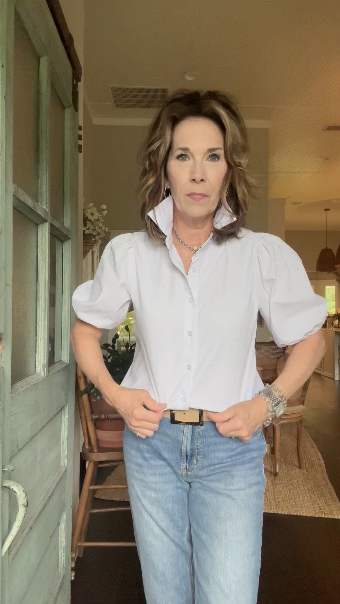 I love a good white shirt and this one is perfect for your summer wardrobe.

It is so lightweight but not see through. 

It has elastic at the sleeves but not too tight on the arm. 

Easy to dress up or down. 

Great for work wear or so cute with shorts and sandals this summer. 

The fit is true to size. 

#LTKFindsUnder50 #LTKOver40 #LTKWorkwear