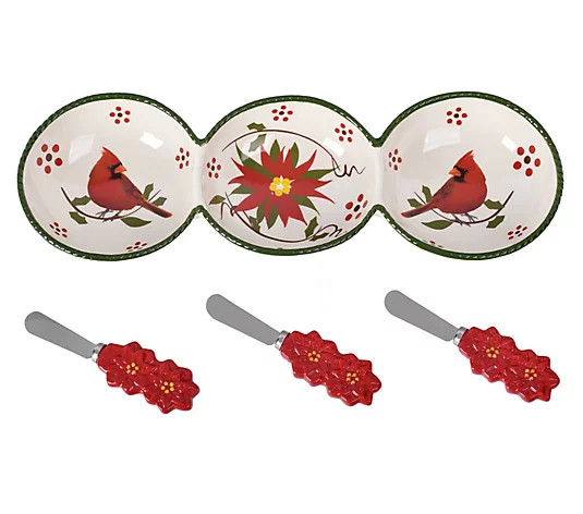 Temp-tations Seasonal App Tray with 3 Spreaders - QVC.com | QVC