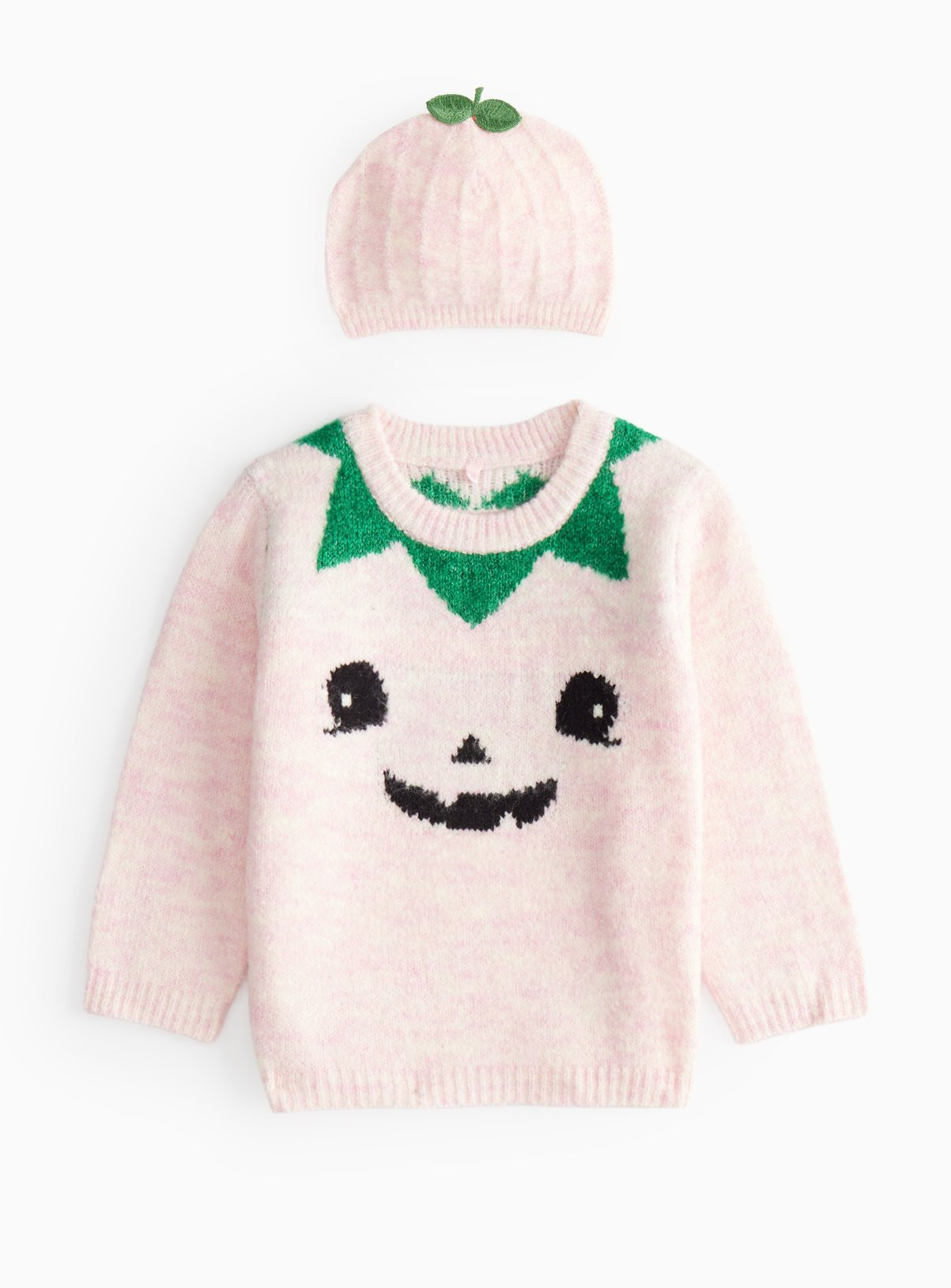 Pink Halloween Pink Pumpkin Knitted Jumper & Hat (12-18 Months) - Tu by Sainsbury's | Tu Clothing