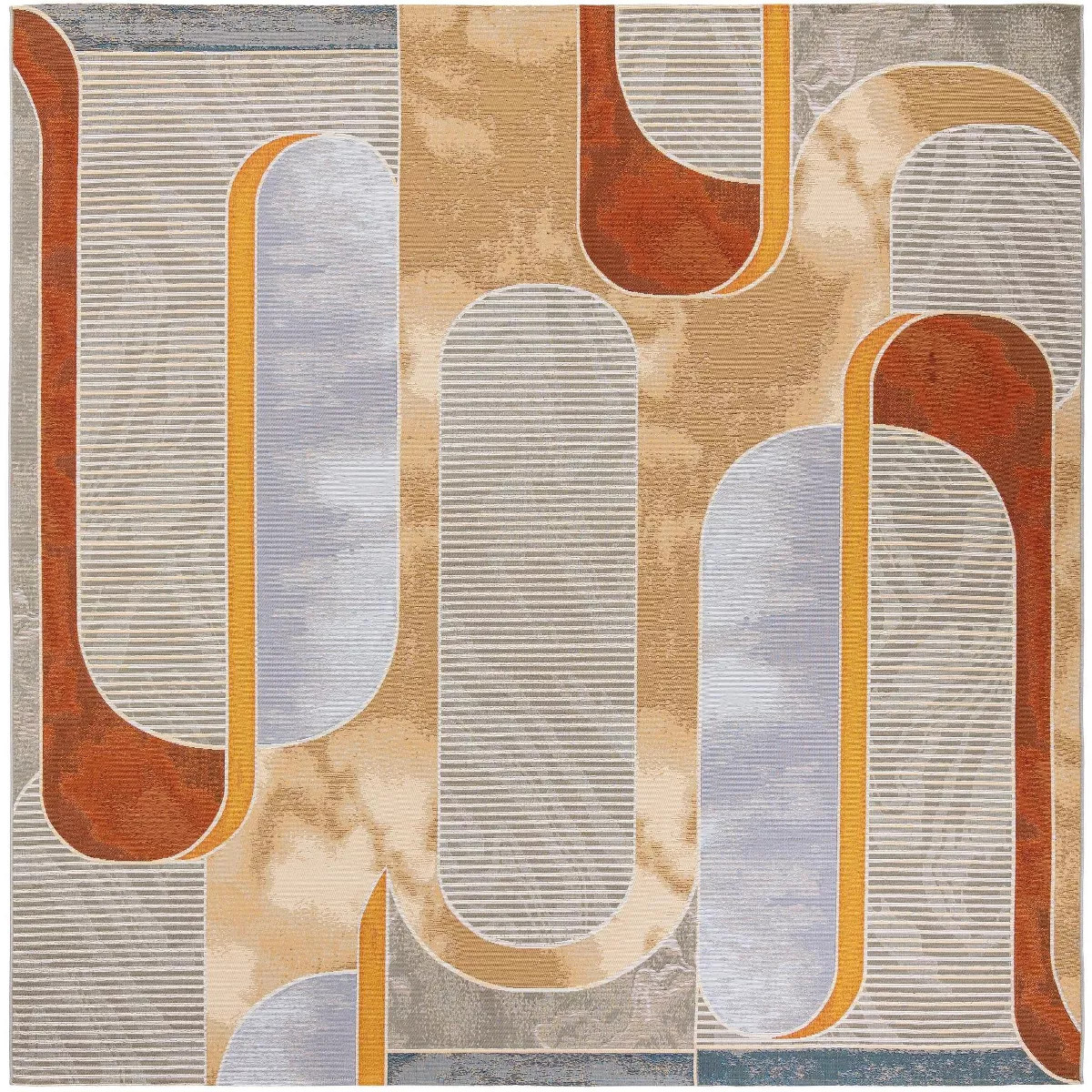 Unique Loom 10' 0 x 10' 0 Square Multi Outdoor Modern Vivid Area Rug | Target