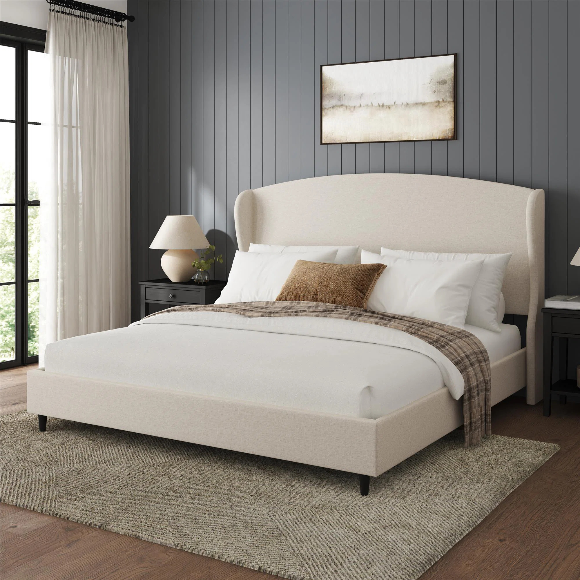 Mikala Wingback Platform Bed Frame | Wayfair North America