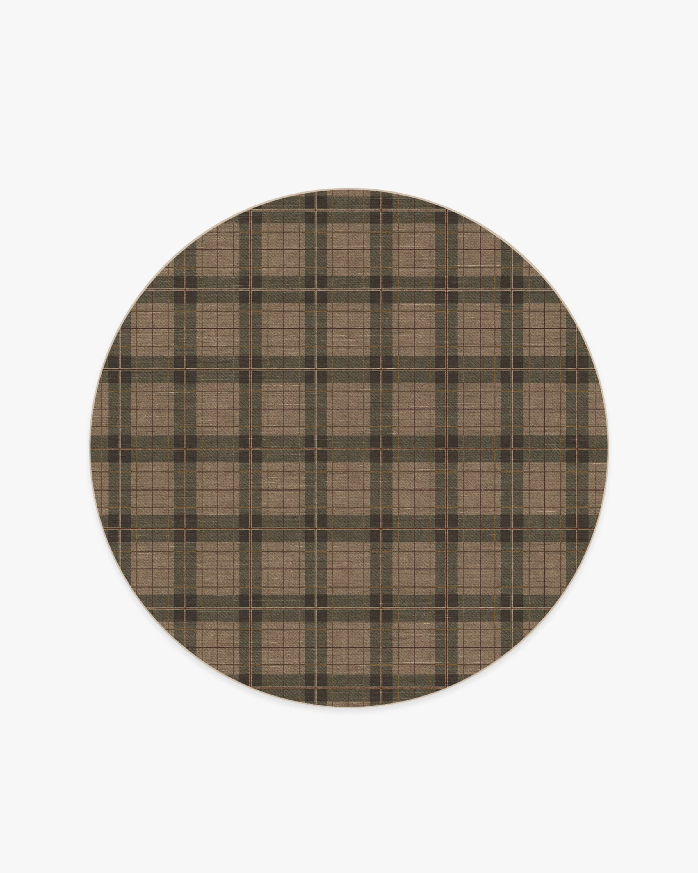 Alfie Plaid Natural & Green Flatwoven Rug | Ruggable