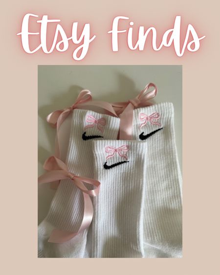 Croquette bow Nike socks from Etsy! 

Preppy
Summer 
Teen girl 

#LTKActive #LTKFindsUnder50 #LTKU