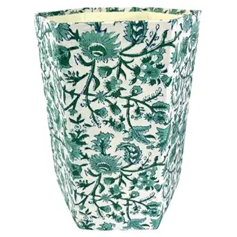 Fern Trail 3.3 Gallon Waste Basket | Small Decorative Block Printed Trash Can | Living Room, Bedr... | Amazon (US)