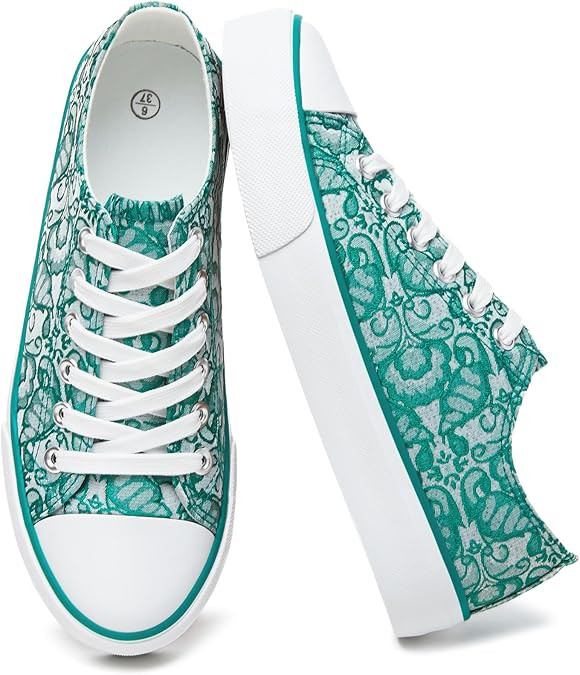 yageyan Womens White Tennis Shoes Low top Canvas Sneakers Women Fashion Shoes for Walking Casual ... | Amazon (US)