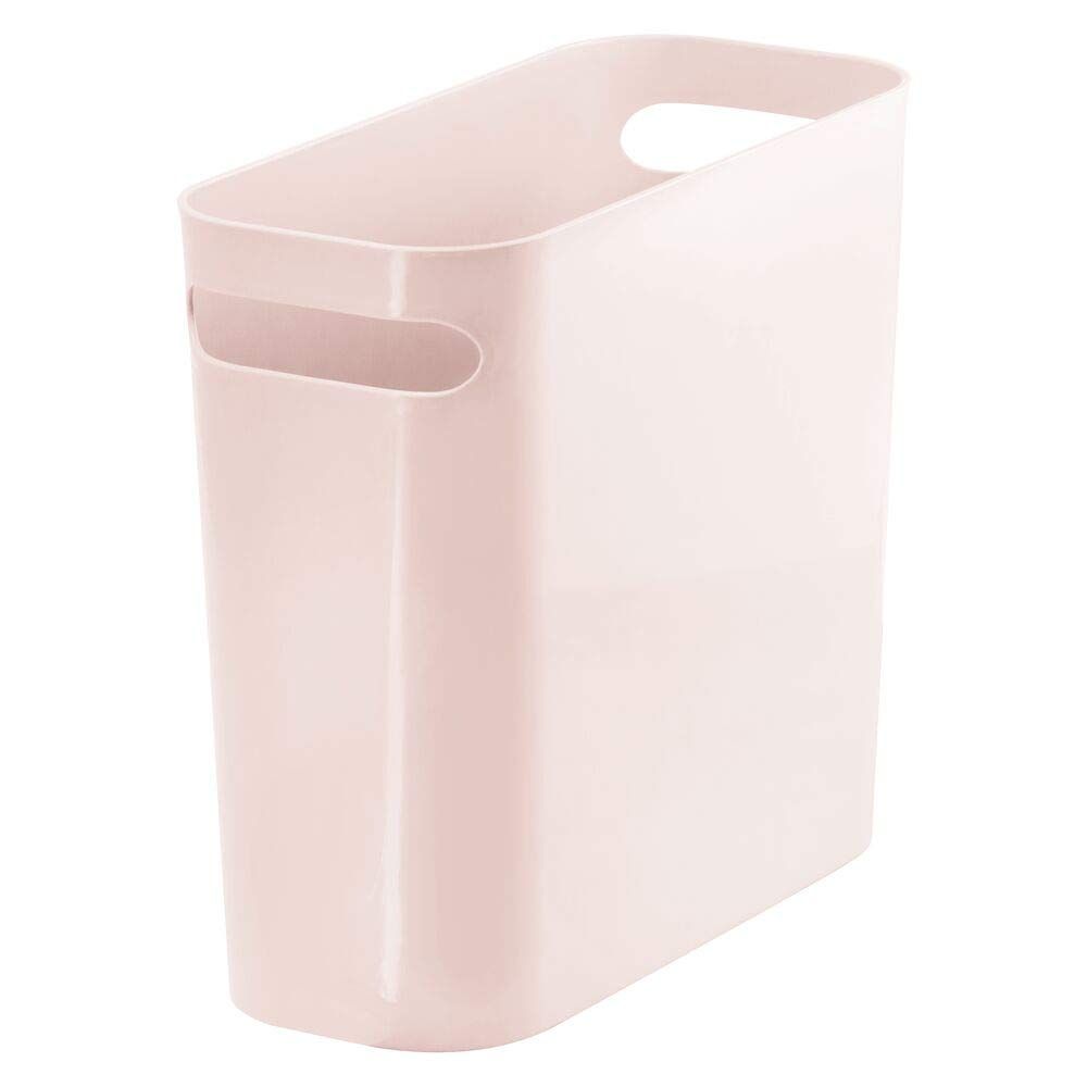 mDesign Slim Plastic Rectangular Small Trash Can Wastebasket, Garbage Container Bin with Handles ... | Amazon (US)