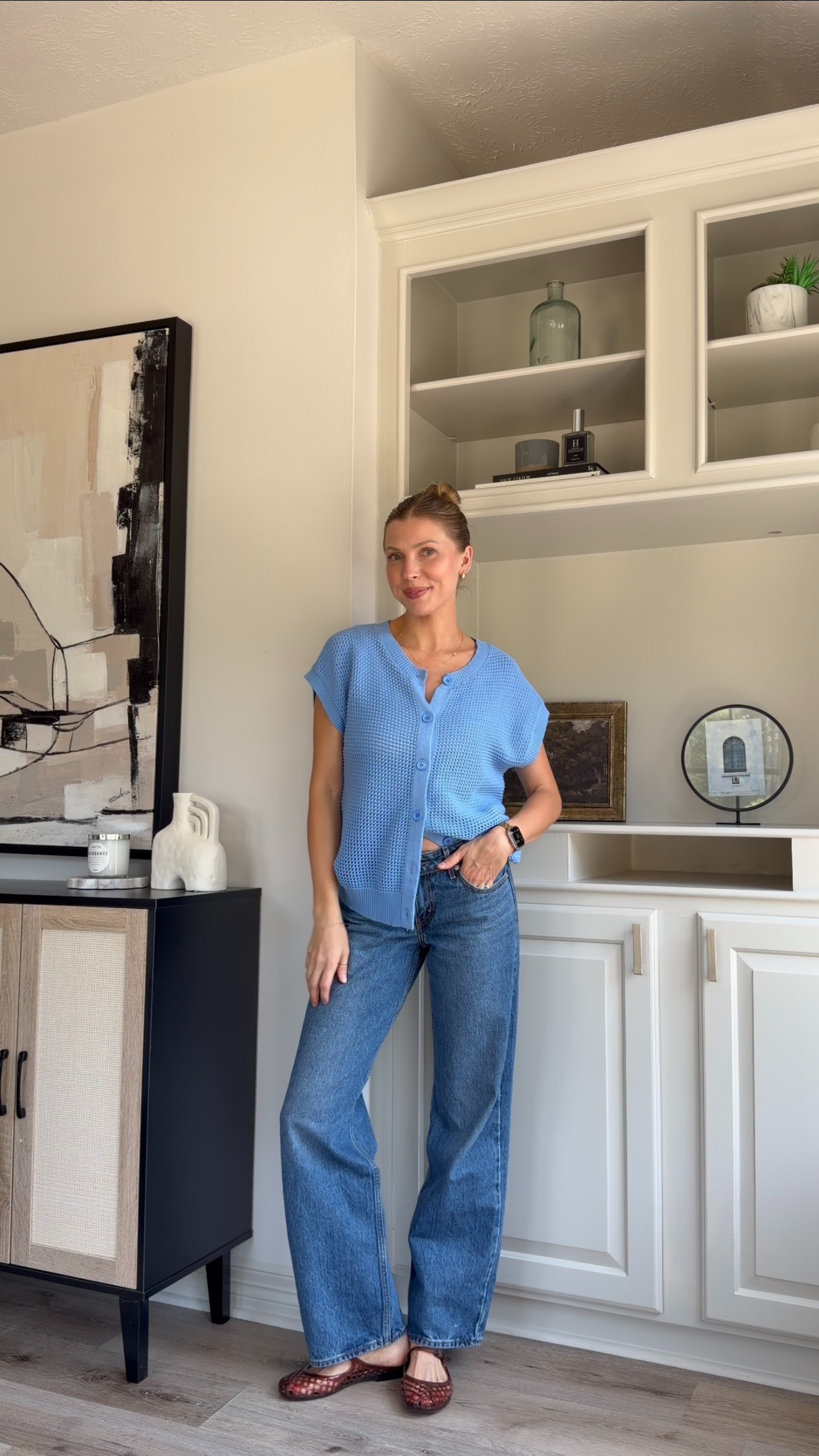 Cute casual summer outfit inspo! S in blue top!  

 #LTKootd