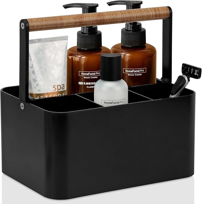 Portable Shower Caddy Dorm: Bathroom Caddy Organizer with Handle and Adjustable Dividers,Plastic ... | Amazon (US)