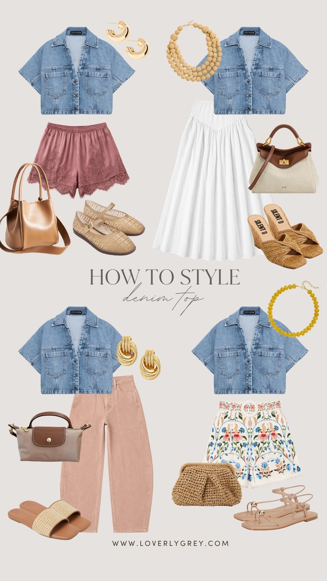 Here are a couple different ways to style this denim top from @Zara ! Such a versatile closet staple 👏🏼 Loverly Grey, Zara, how to style, denim top, summer fashion, summer outfit ideas

#LTKootd #LTKSeasonal
