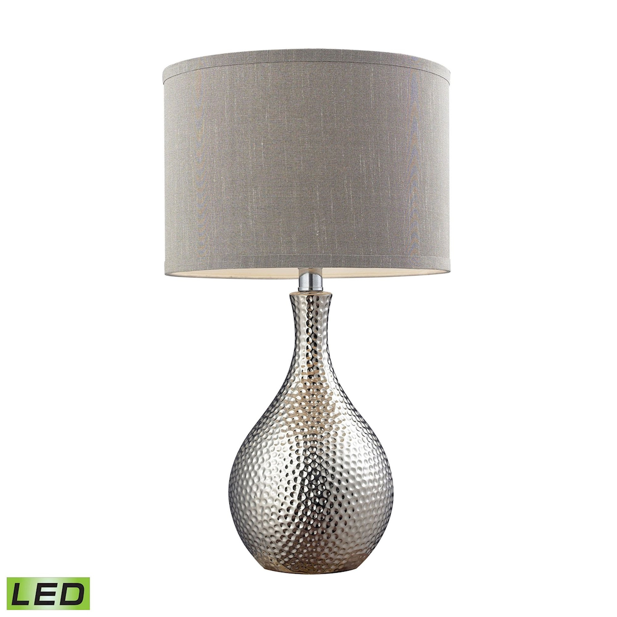 Elk Home 12-Inch Wide Hammered Chrome Table Lamp, Transitional, Chrome | Walmart (US)