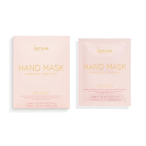 Karuna Hydrating+ Hand Sheet Mask, Creamy Oil-Infused Hand Mask with Camellia Flower, Soothe & Moisturize Dry Hands, Reformulated - 1 Count | Amazon (US)