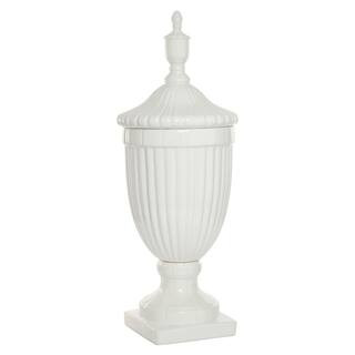 Litton Lane White Dolomite Country Decorative Jar 57560 - The Home Depot | The Home Depot