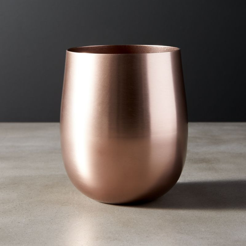 Doris Bronze Aluminum Stemless Wine Glass + Reviews | CB2 | CB2