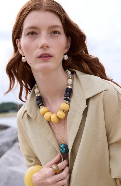 Lizzie Fortunato Manami Pendant Necklace in Turquoise at Nordstrom | Nordstrom