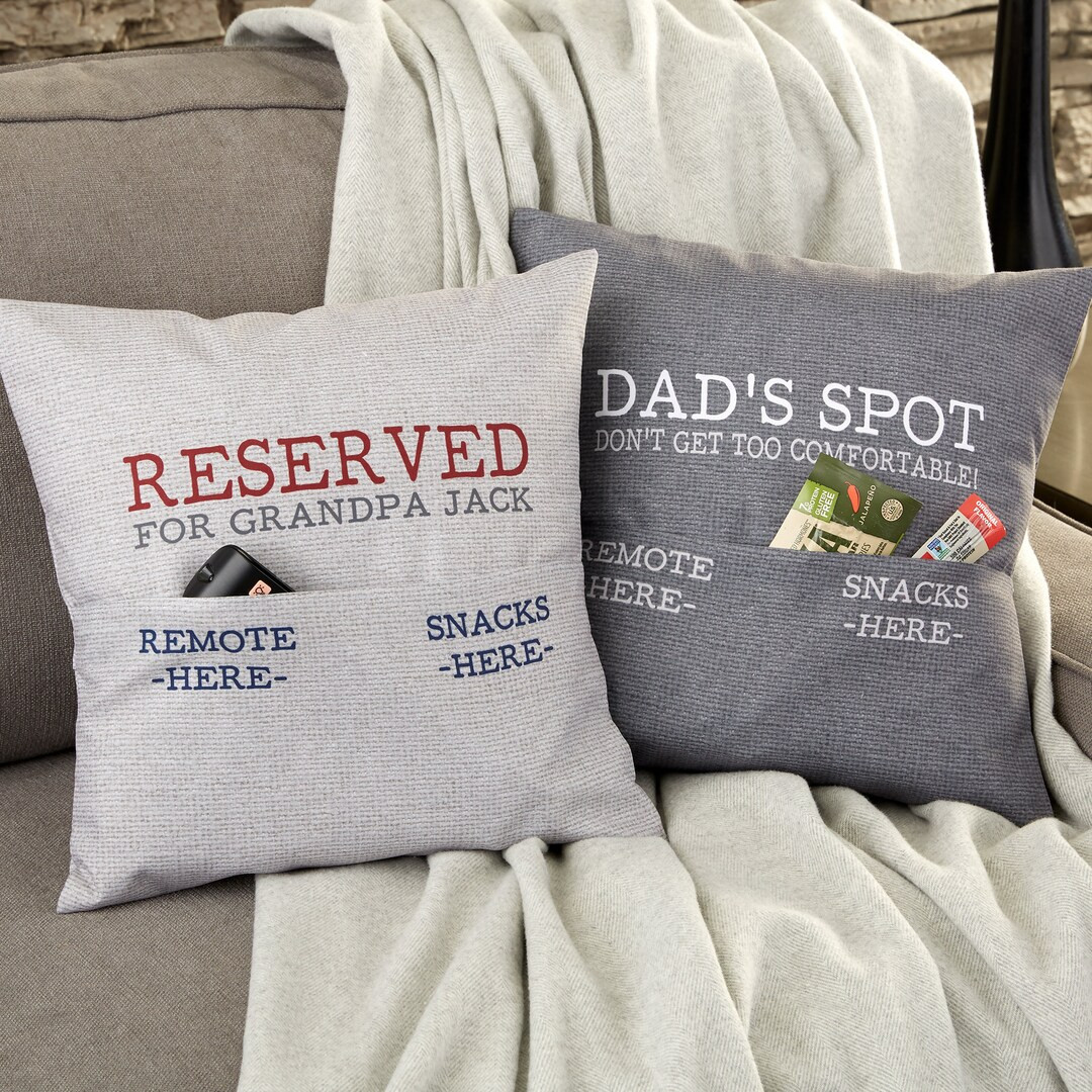 Reserved For Dad Personalized Pocket Pillow, Father's Day Gifts, Dad Gift, Gifts for Him, Persona... | Etsy (US)
