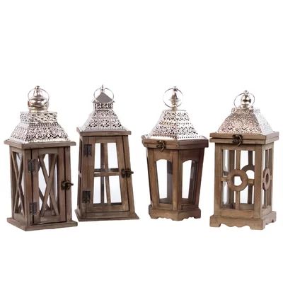 4 Piece Wood Lantern Set Ophelia & Co. | Wayfair North America