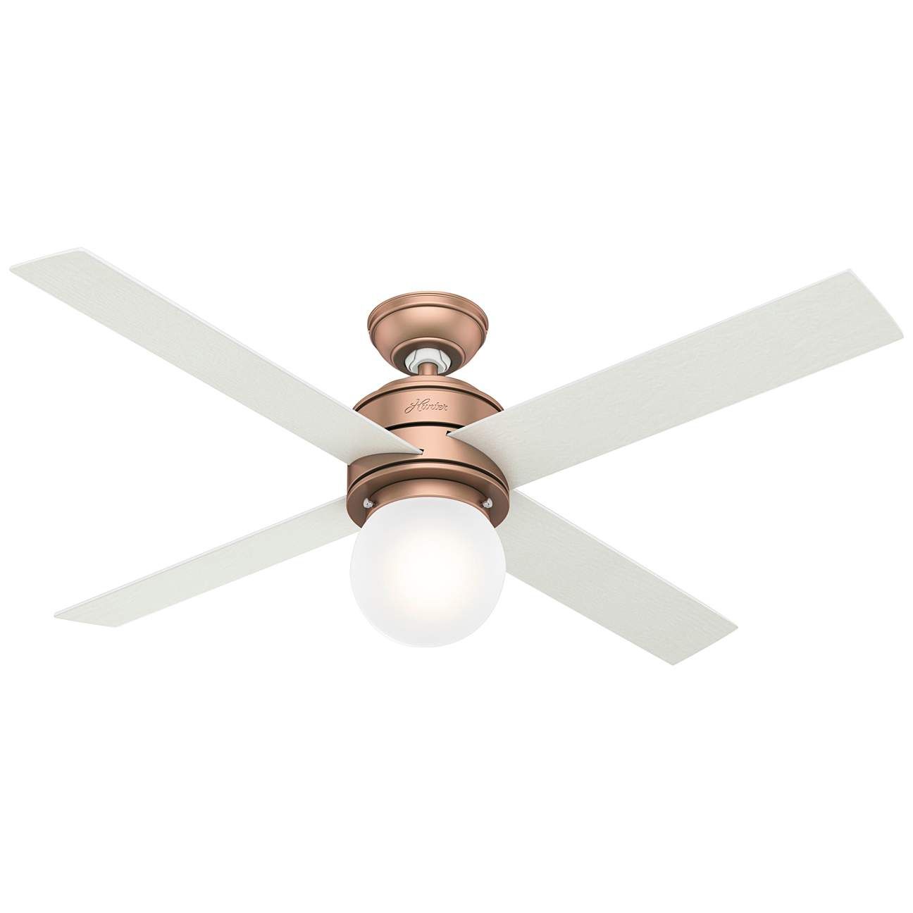 52" Hunter Hepburn Satin Copper LED Ceiling Fan | Lamps Plus