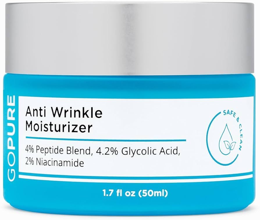 goPure Glyco-Peptide Anti Wrinkle Face Cream - Hyaluronic Acid Moisturizer for Face with Glycolic... | Amazon (US)