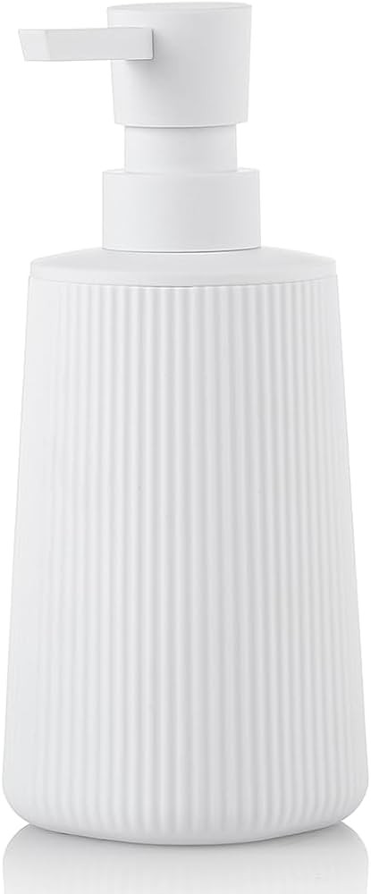 Small Soap Dispenser for Bathroom and Kitchen, Modern Farmhouse Striped Style Plastic Hand Soap D... | Amazon (US)