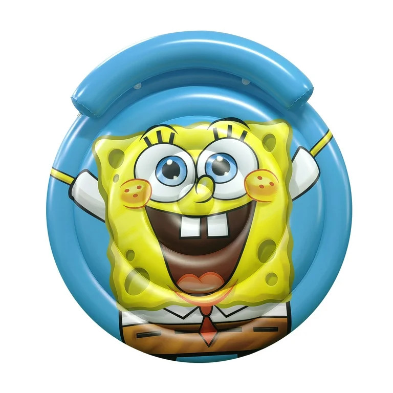 SpongeBob SquarePants 60" Pool Island Inflatable Pool Float with Detachable Headrest, Inflatable ... | Walmart (US)