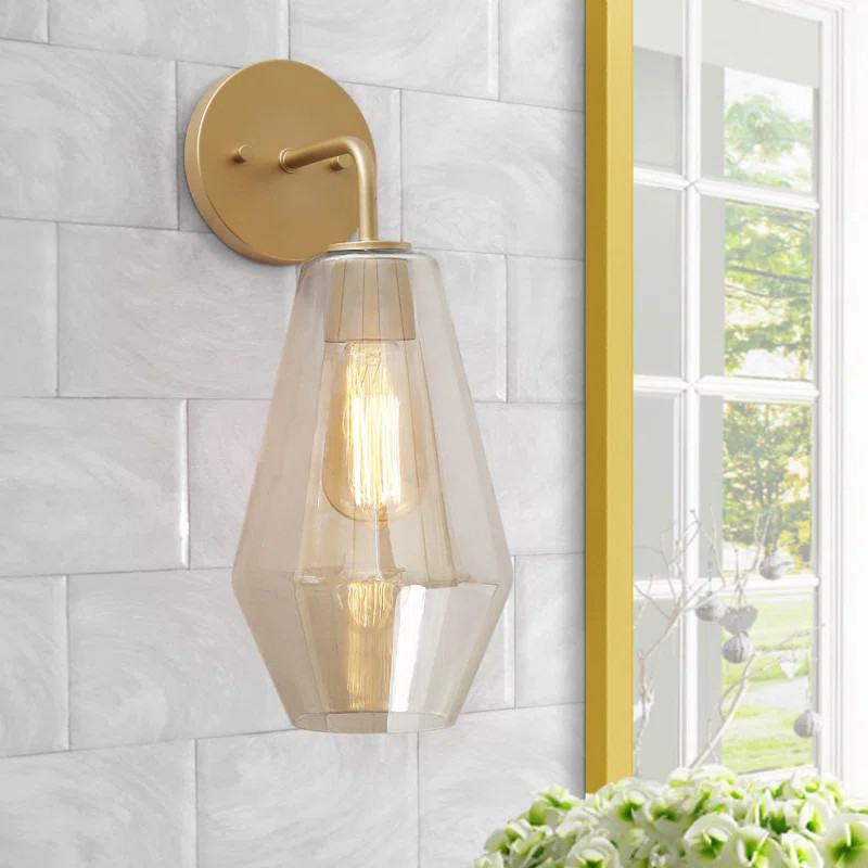 Flint 1 - Light Dimmable Gold Armed Sconce | Wayfair North America