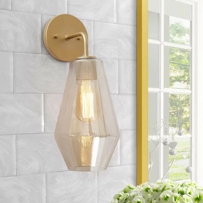 Flint 1 - Light Dimmable Gold Armed Sconce | Wayfair North America