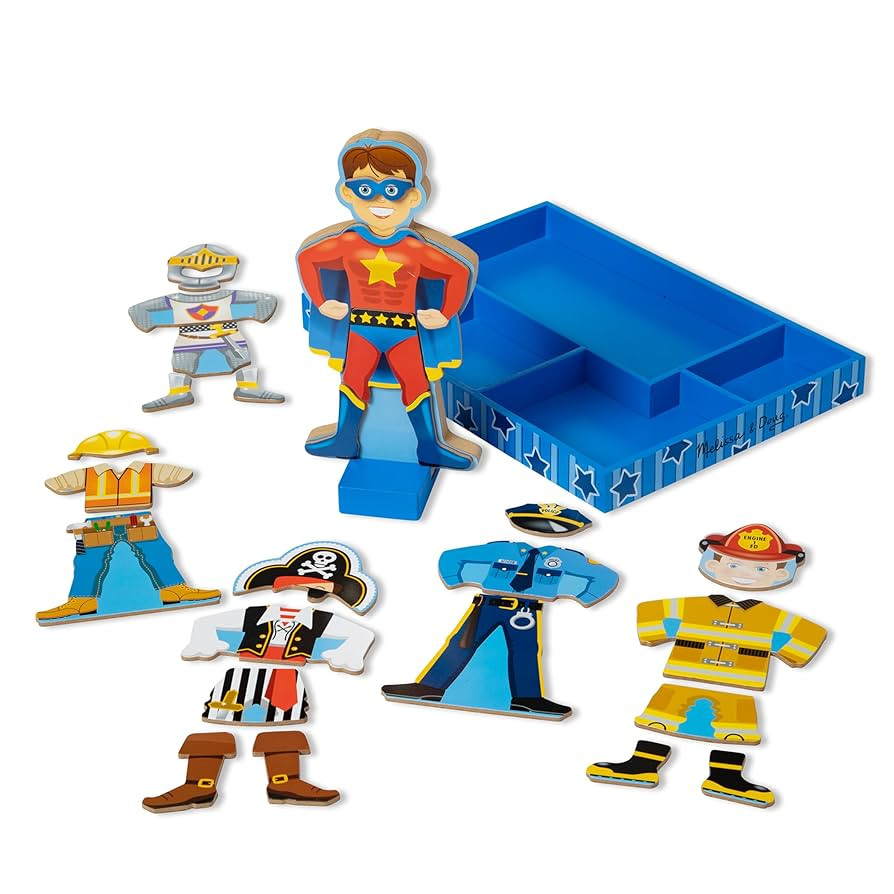 Melissa & Doug Joey Magnetic Wooden Dress-Up Pretend Play Set (25+ pcs) for Toddlers and Preschoo... | Amazon (US)