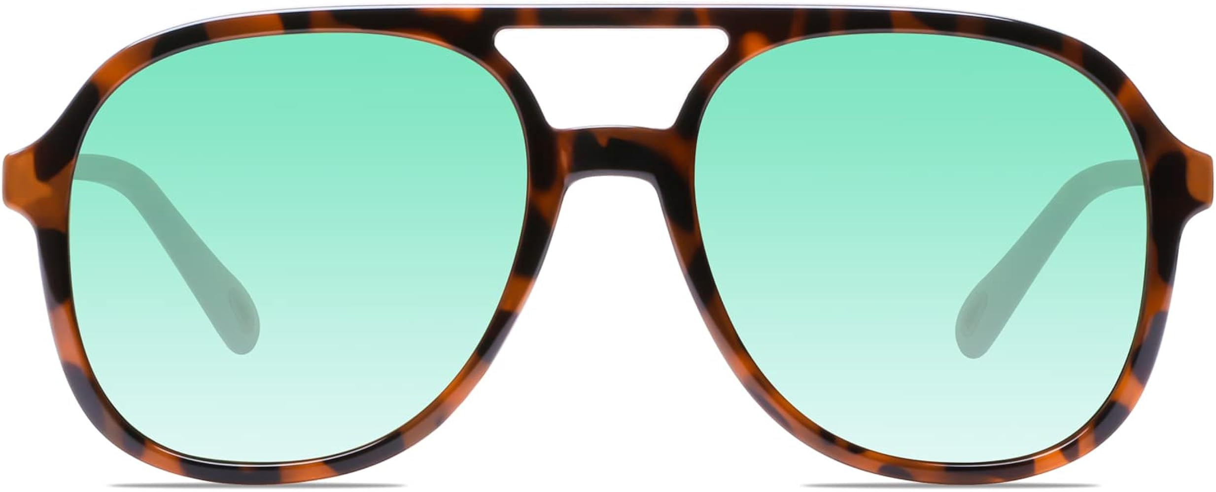 YDAOWKN Retro Square Aviator Sunglasses for Womens Mens Vintage 70s Double Bridge Sun Glasses | Amazon (US)