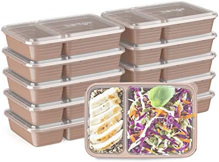 Bentgo Prep 2-Compartment Meal-Prep Containers with Custom-Fit Lids - Microwaveable, Durable, Reu... | Amazon (US)