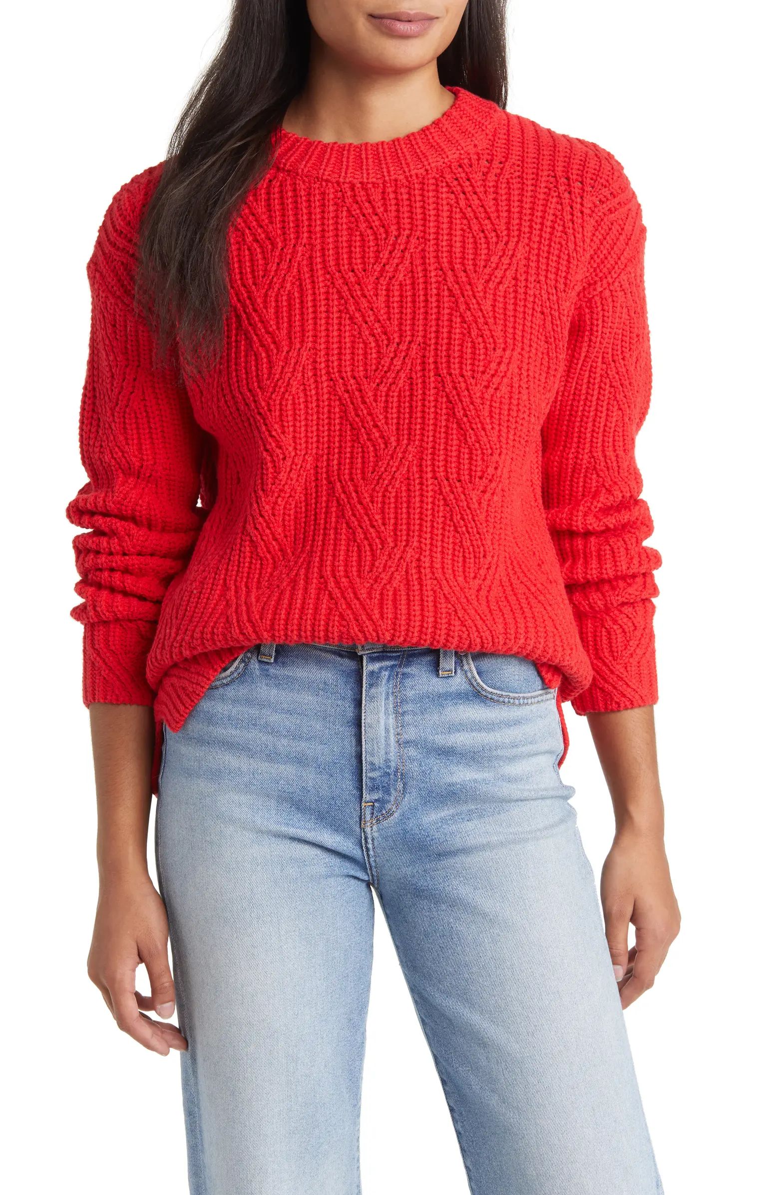 Rib Cable Mock Neck Sweater | Nordstrom