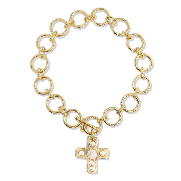 Sage Cross Pearl Necklace | Susan Shaw