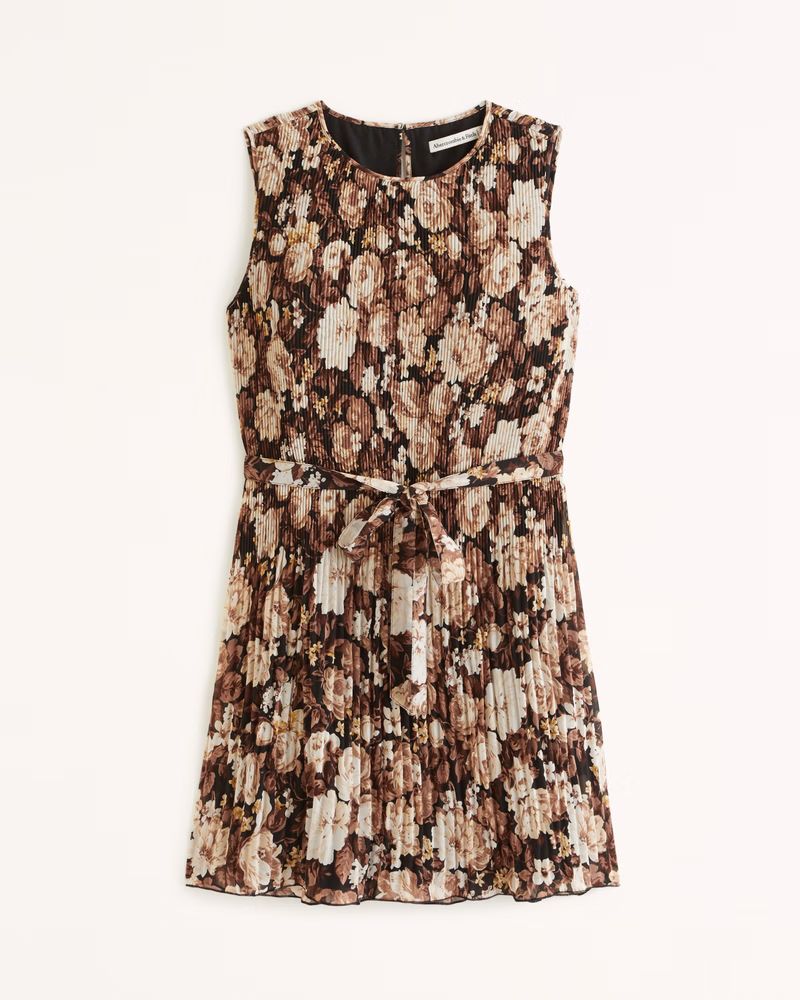 High-Neck Plisse Mini Dress | Abercrombie & Fitch (US)